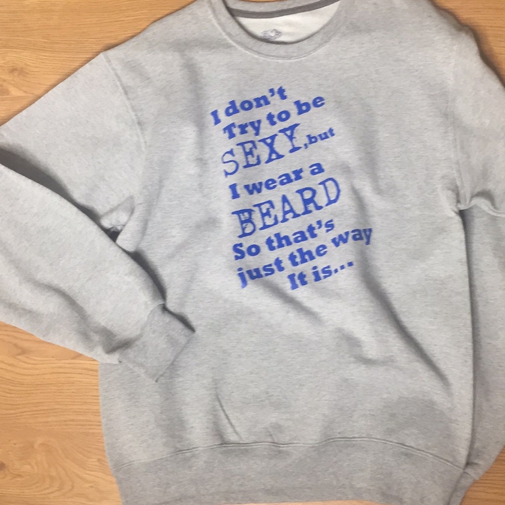 Funny Sweatshirt Gray and Blue Size Medium New